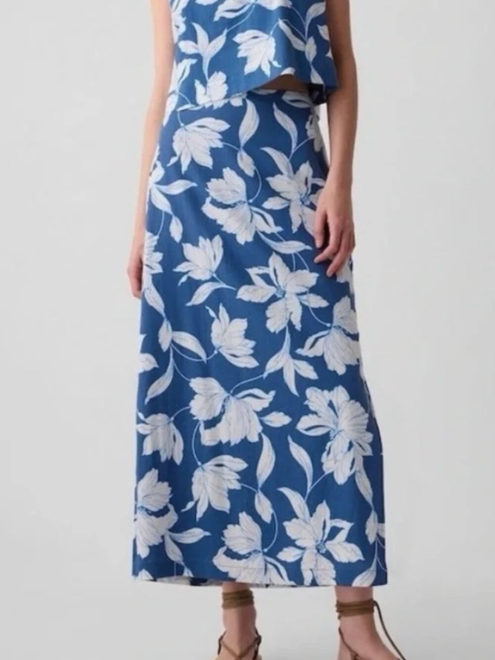 GAP | Floral Linen-Blend Lined Maxi Skirt